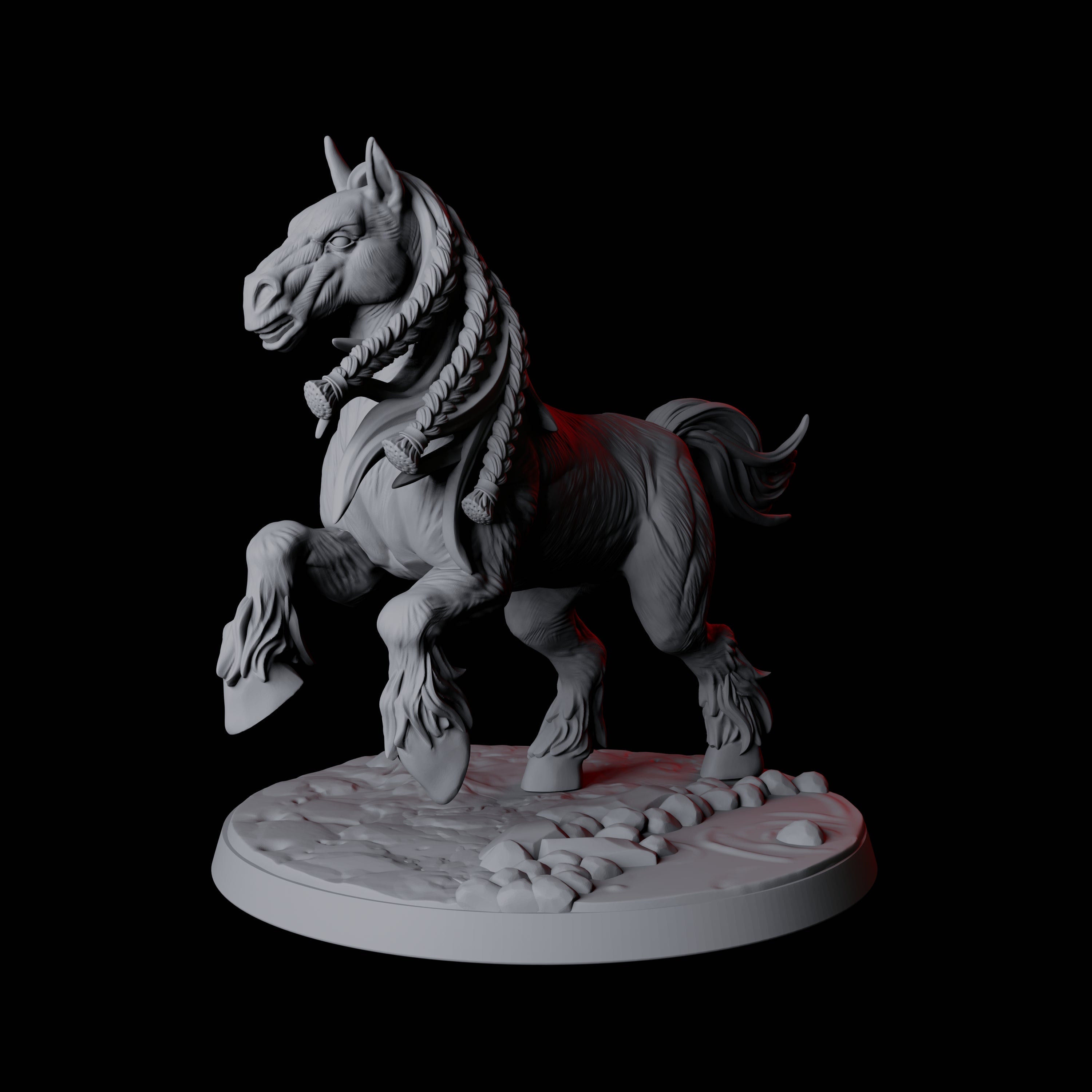 Four Galloping Wild Horses Miniature for Dungeons and Dragons, Pathfinder or other TTRPGs