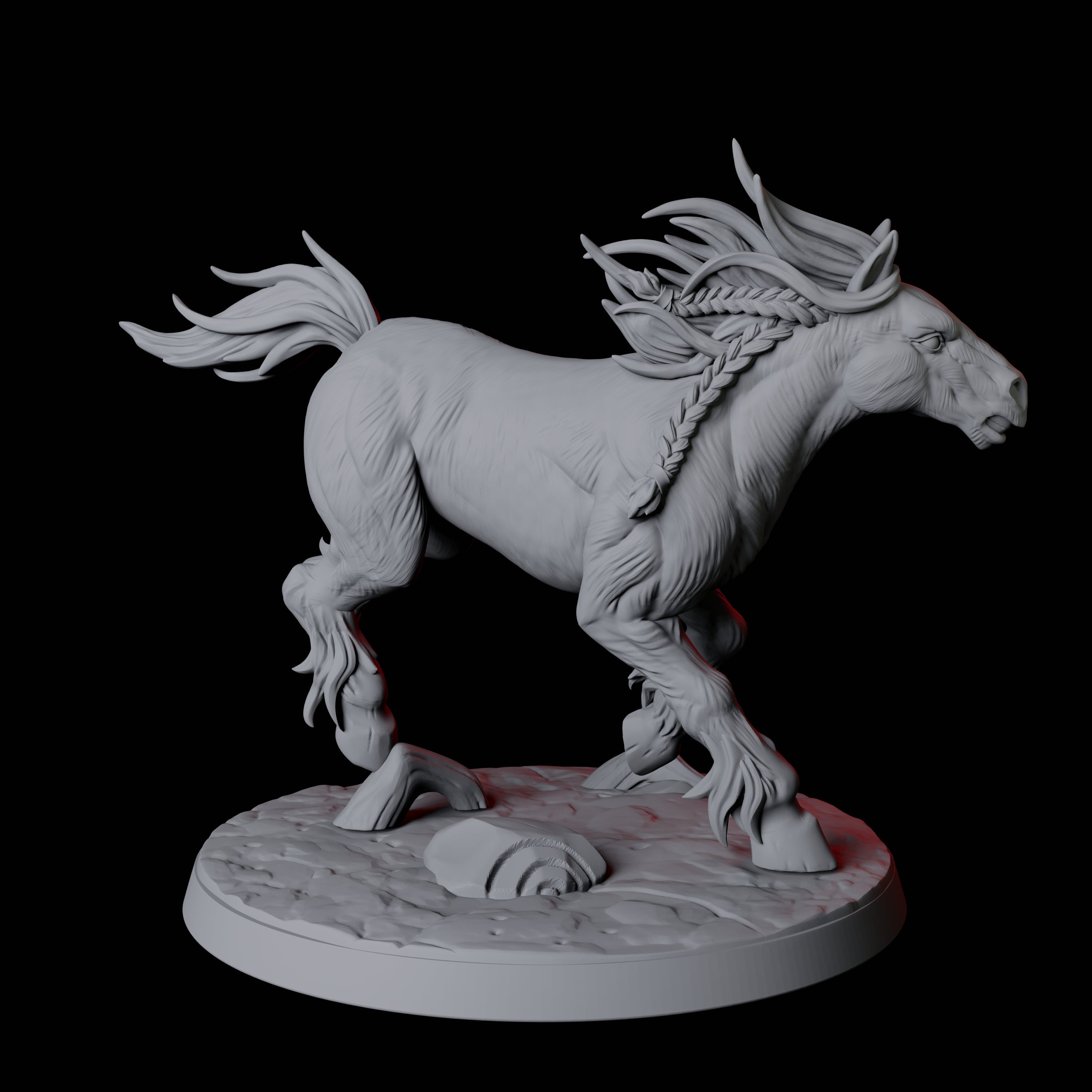 Four Galloping Wild Horses Miniature for Dungeons and Dragons, Pathfinder or other TTRPGs