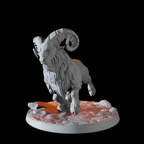 Four Giant Rams Miniature for Dungeons and Dragons, Pathfinder or other TTRPGs