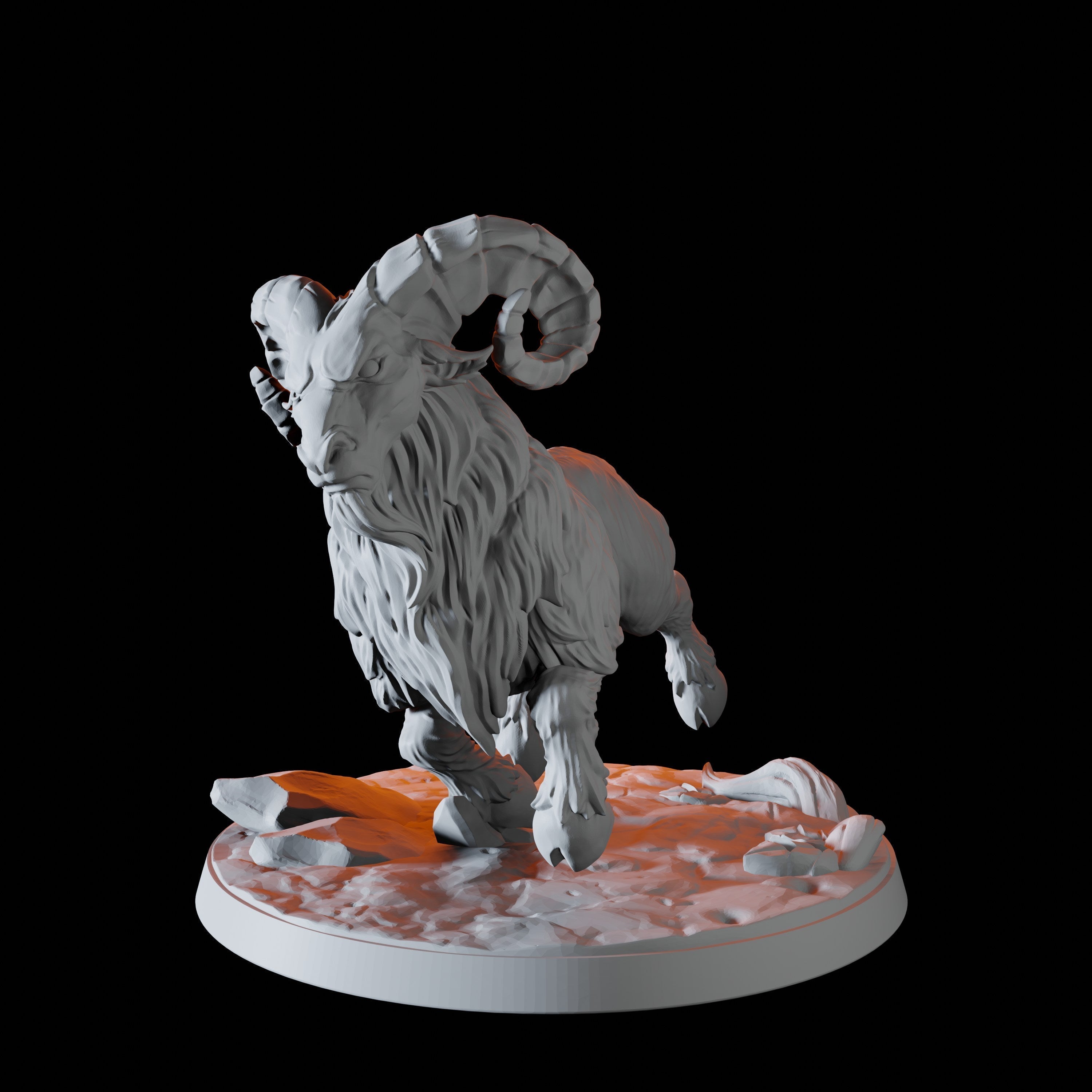 Four Giant Ram Miniatures for Dungeons and Dragons - Myth Forged