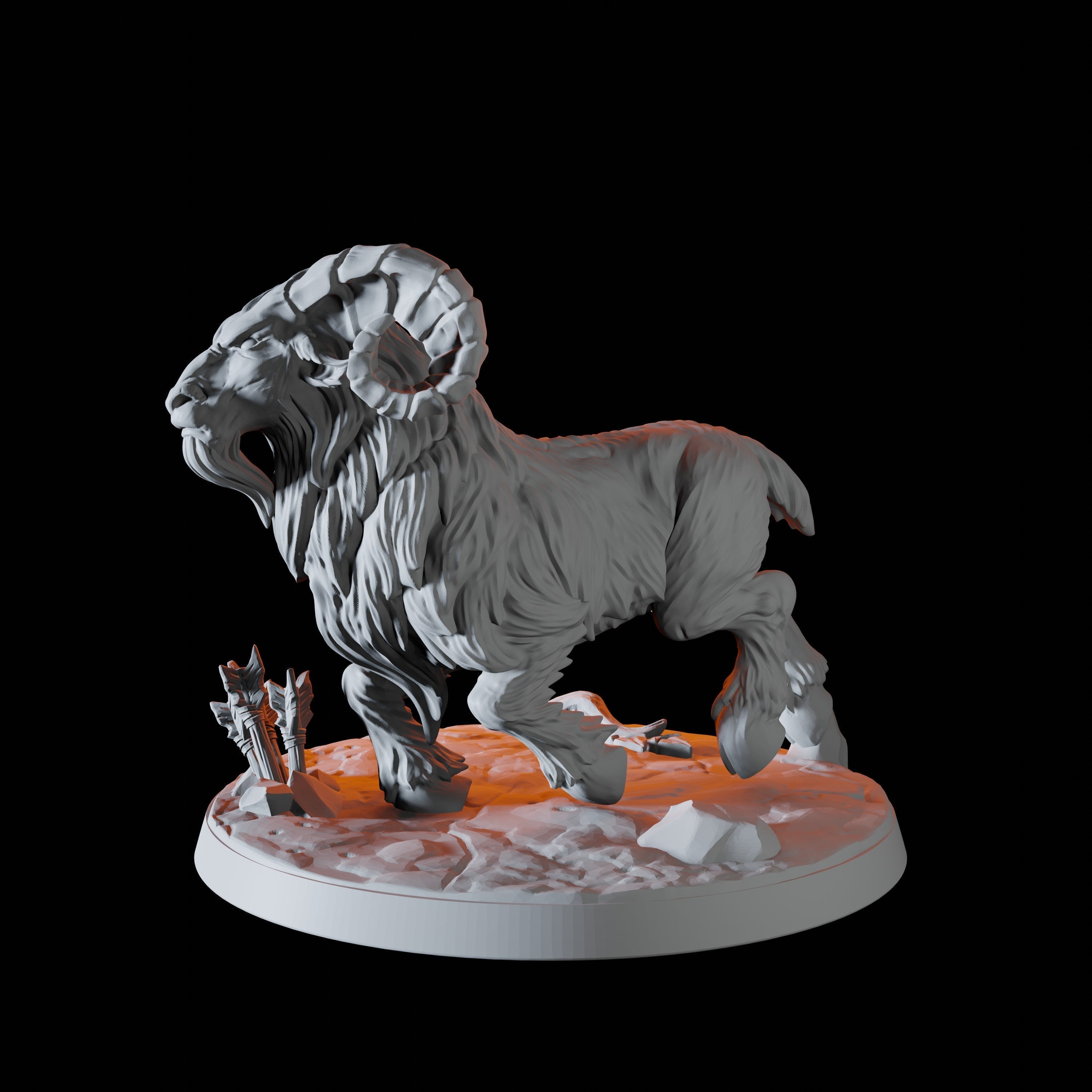 Four Giant Ram Miniatures for Dungeons and Dragons - Myth Forged