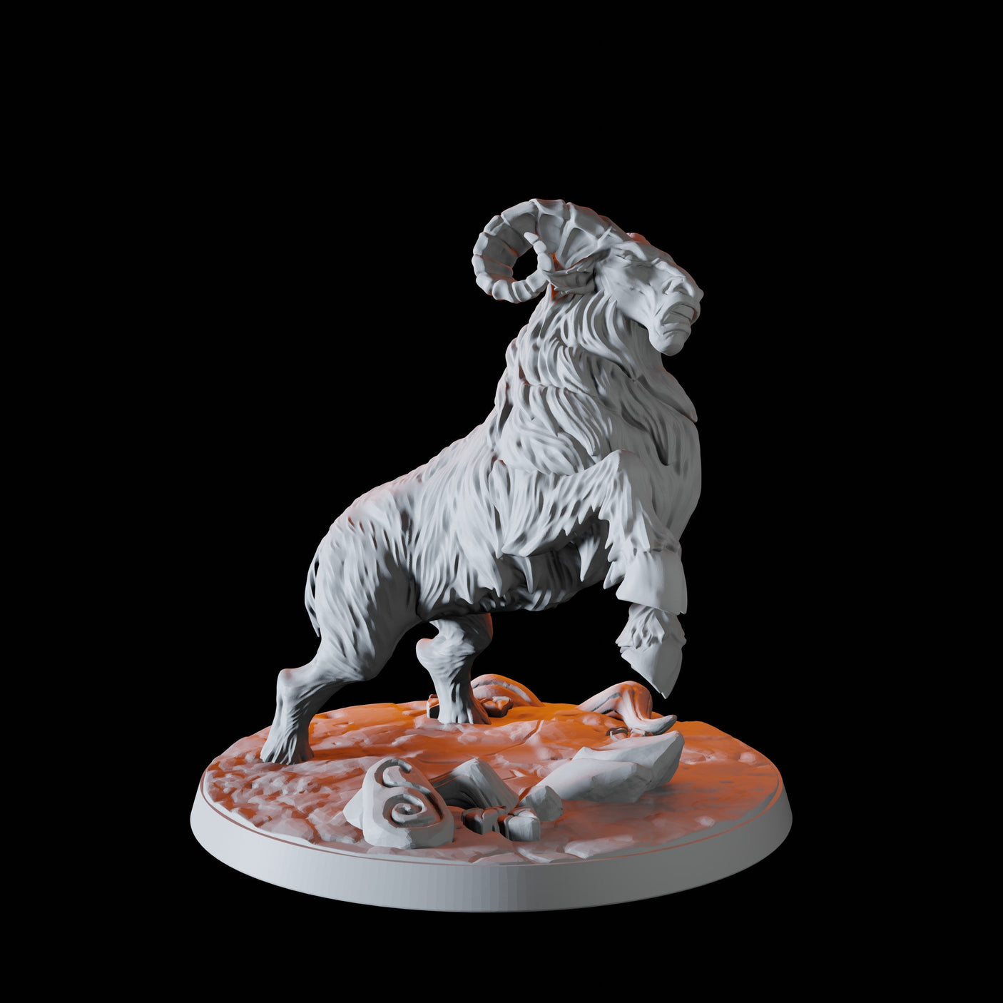 Four Giant Rams Miniature for Dungeons and Dragons, Pathfinder or other TTRPGs