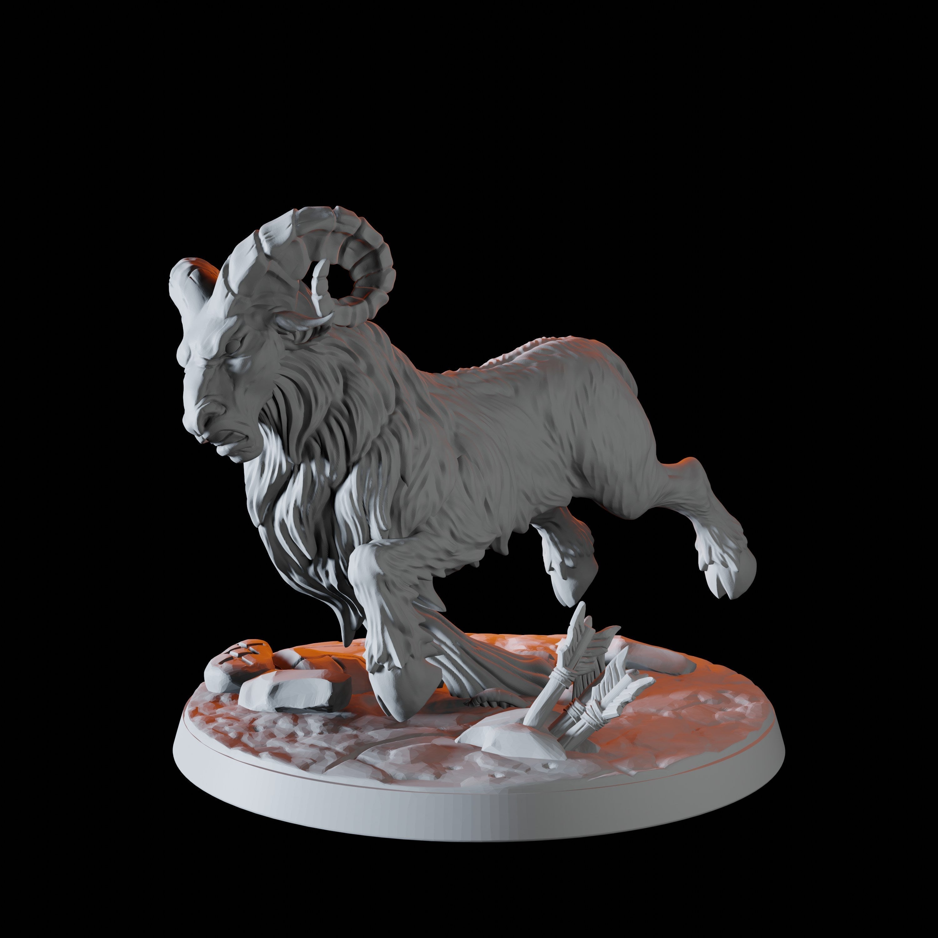 Four Giant Ram Miniatures for Dungeons and Dragons - Myth Forged