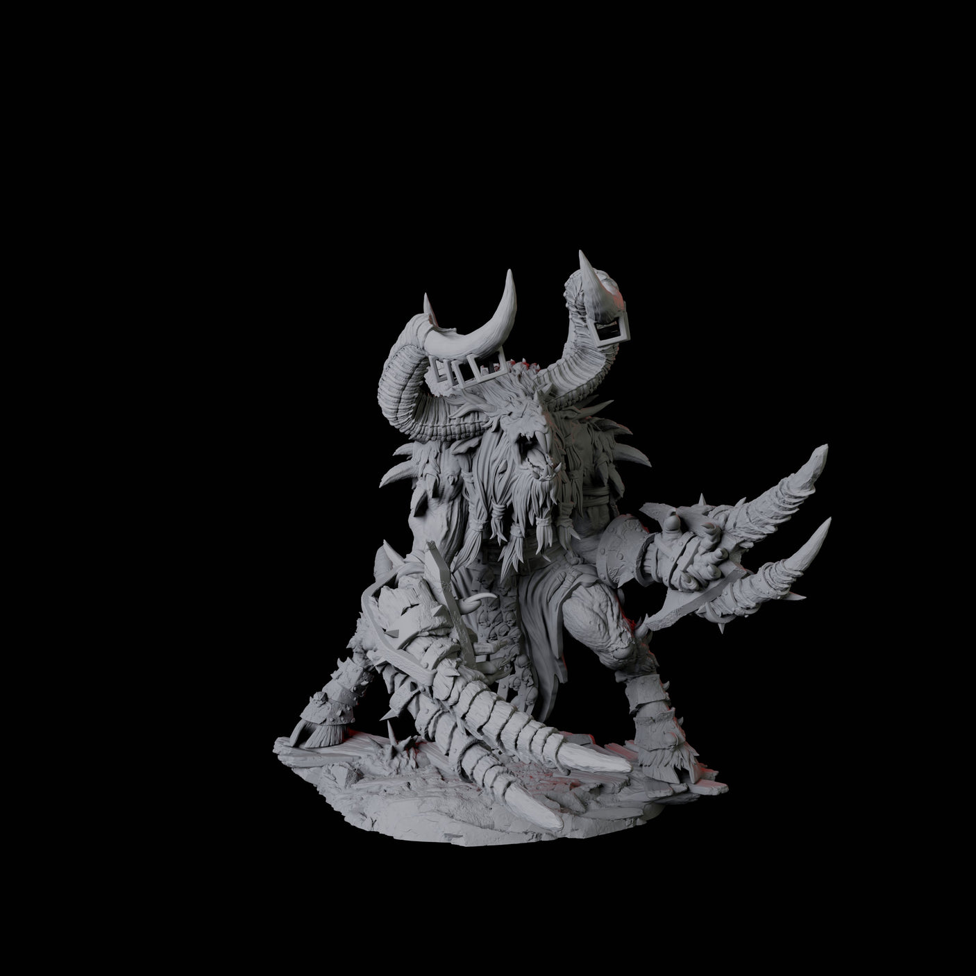 Four Giant Ratfolk Barbarians Miniature for Dungeons and Dragons, Pathfinder or other TTRPGs