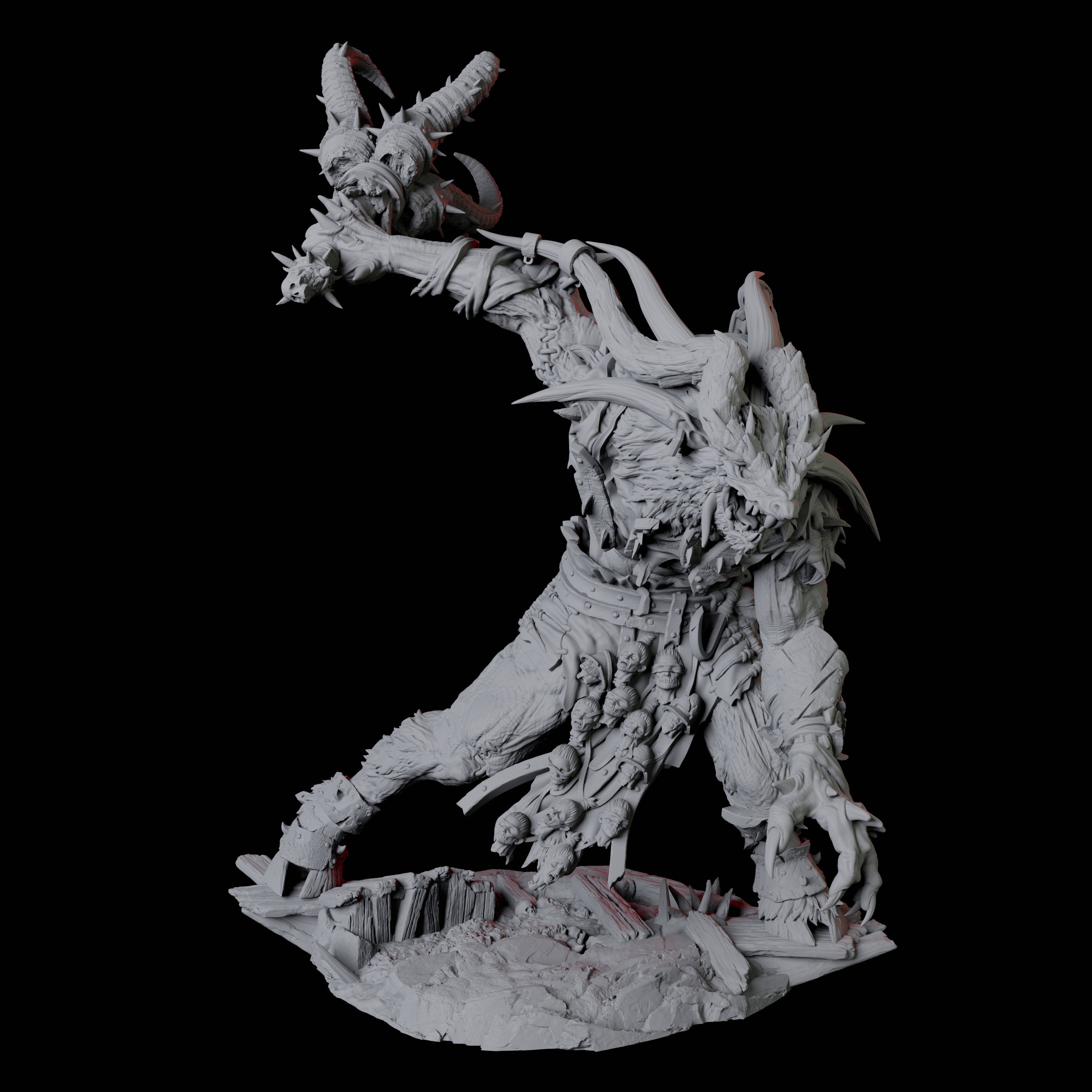 Four Giant Ratfolk Barbarians Miniature for Dungeons and Dragons, Pathfinder or other TTRPGs