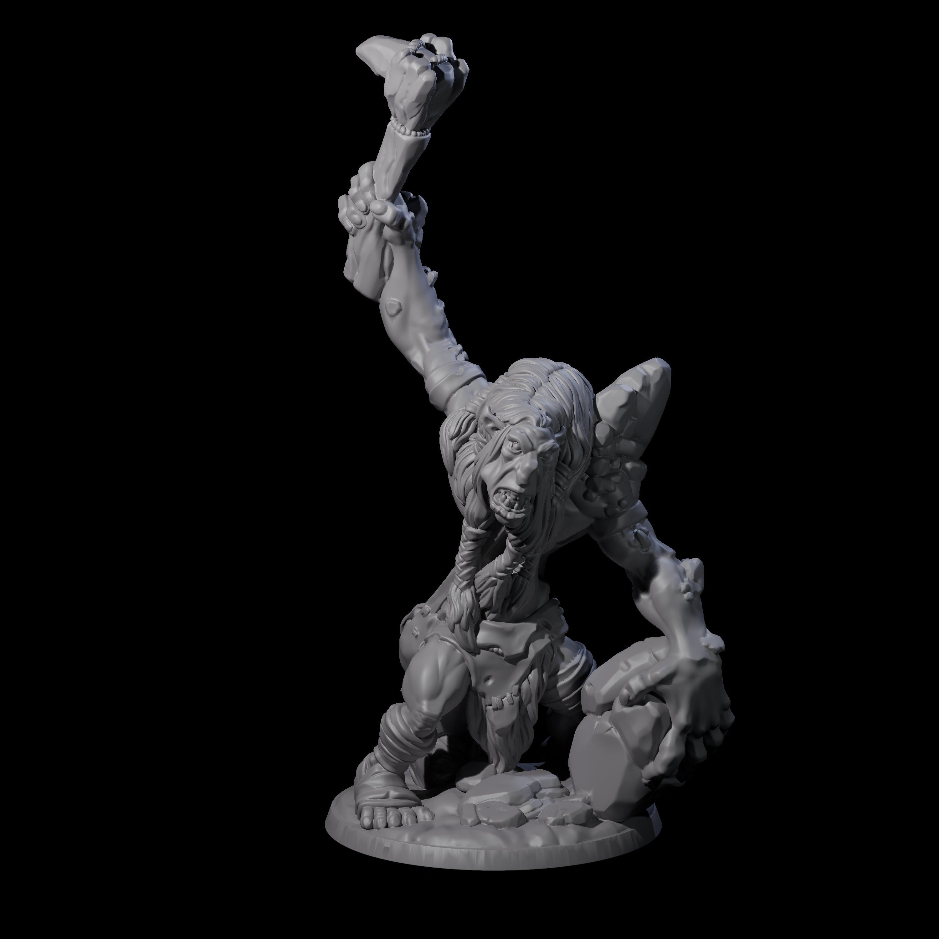 Four Gluttonous Trolls Miniature for Dungeons and Dragons, Pathfinder or other TTRPGs