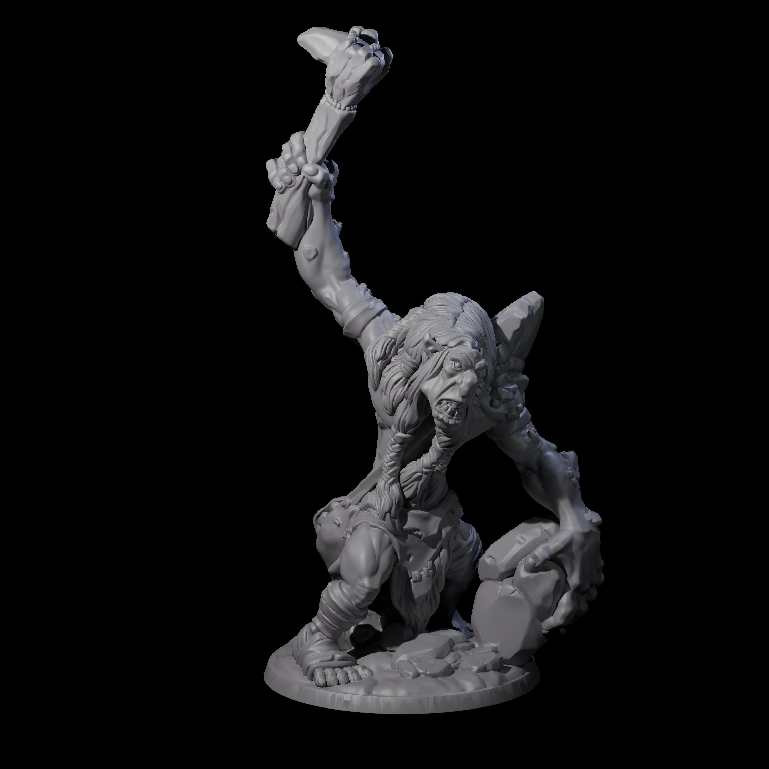 Four Gluttonous Trolls Miniature for Dungeons and Dragons, Pathfinder or other TTRPGs