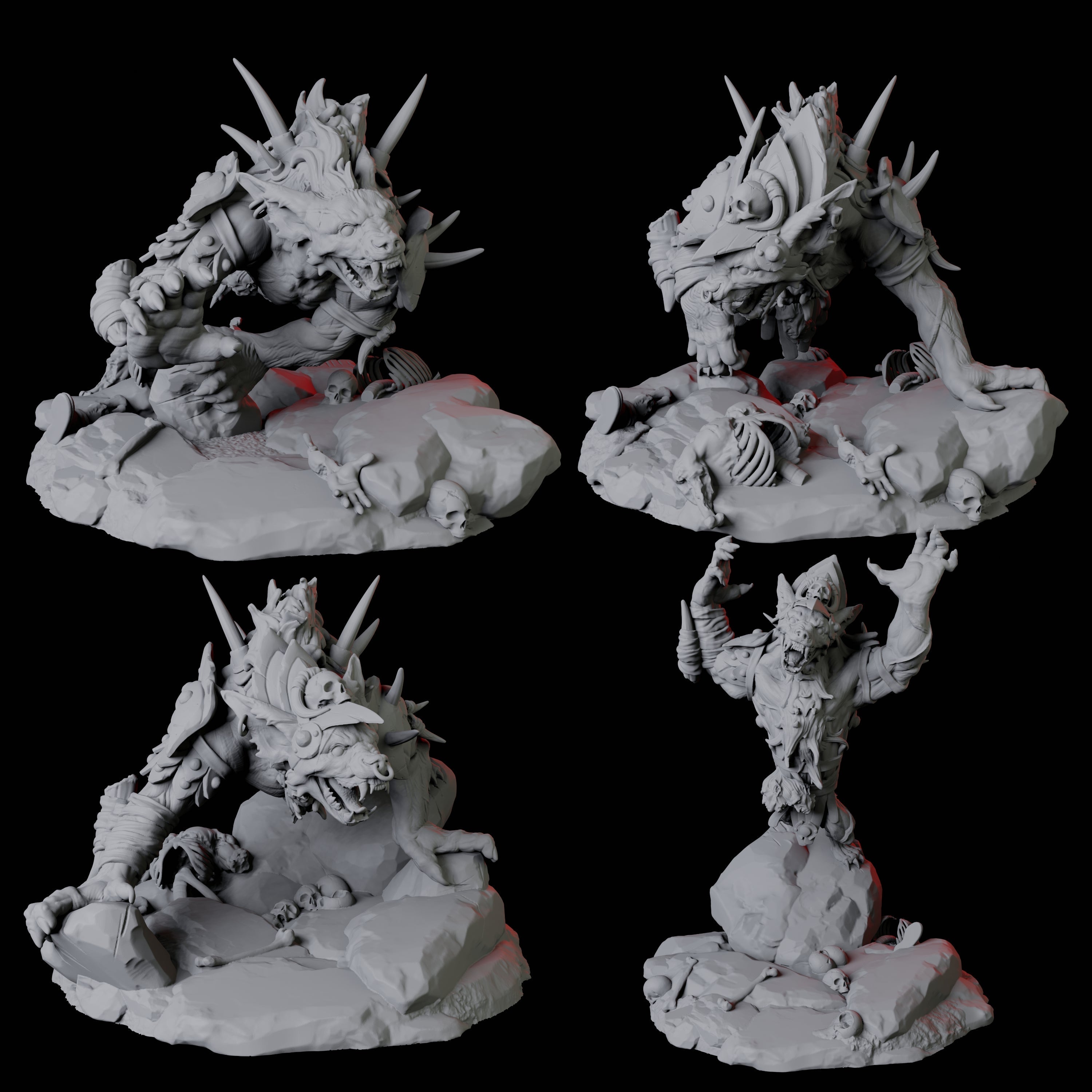 Four Gnoll Trackers Miniature for Dungeons and Dragons, Pathfinder or other TTRPGs