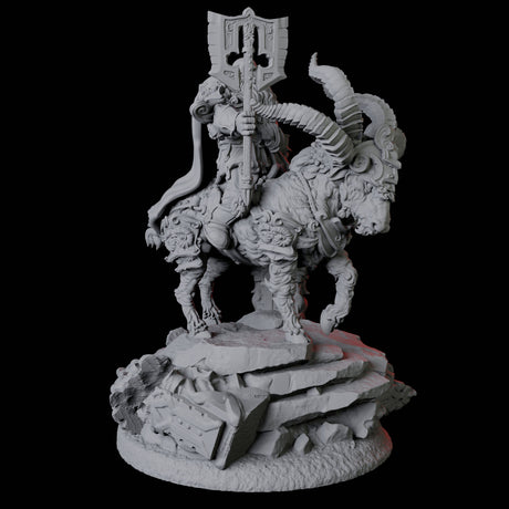 Four Goat Mounted Royal Guards Miniature for Dungeons and Dragons, Pathfinder or other TTRPGs