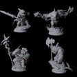 Four Graceful Orcafolk Warriors Miniature for Dungeons and Dragons, Pathfinder or other TTRPGs