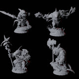Four Graceful Orcafolk Warriors Miniature for Dungeons and Dragons, Pathfinder or other TTRPGs