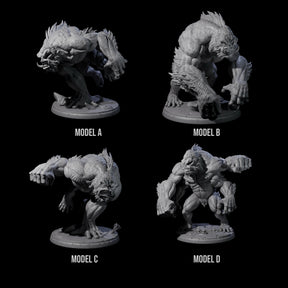 Four Grim Barlguras Miniature for Dungeons and Dragons, Pathfinder or other TTRPGs