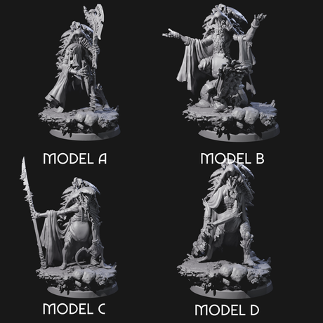 Four Growing Fungus Cultists Miniature for Dungeons and Dragons, Pathfinder or other TTRPGs