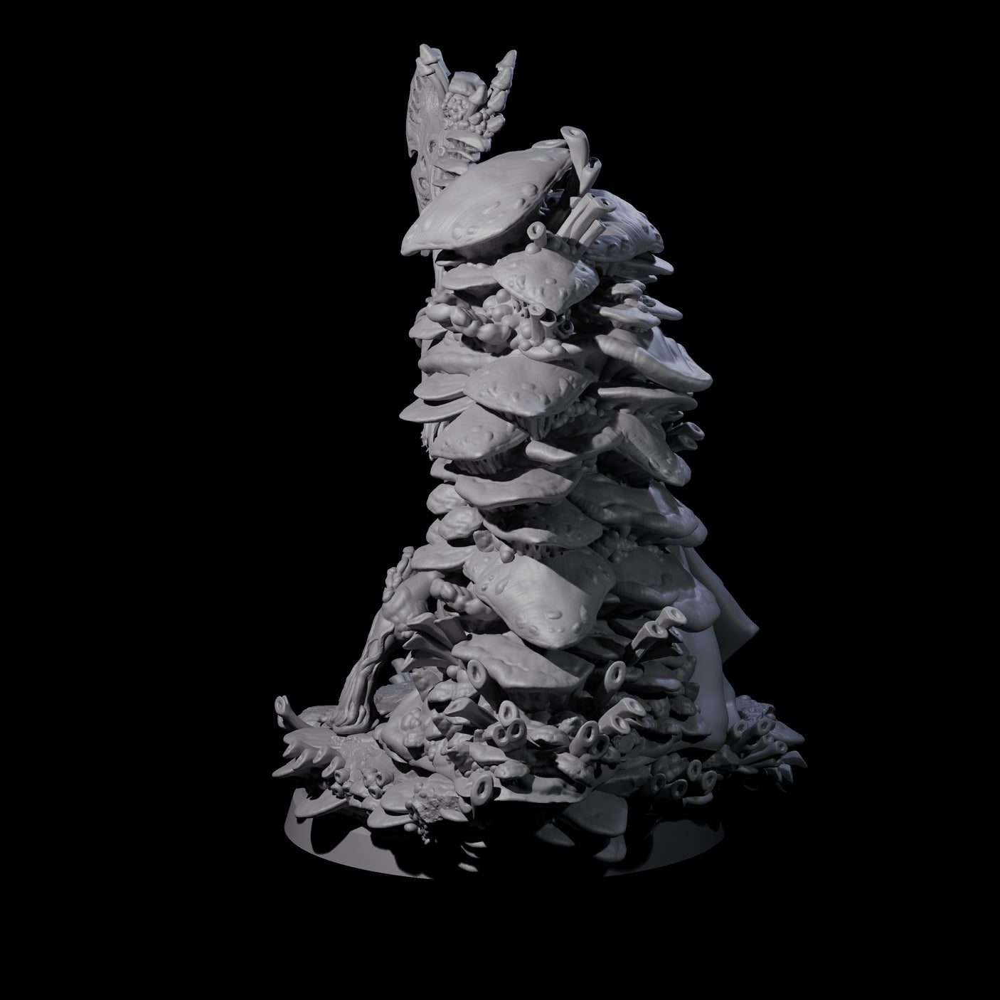 Four Growing Fungus Cultists Miniature for Dungeons and Dragons, Pathfinder or other TTRPGs