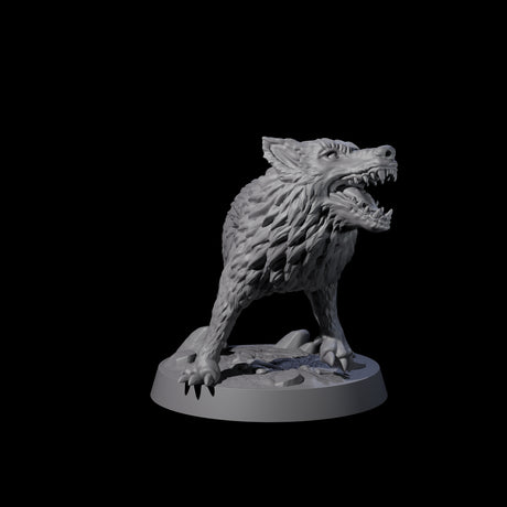 Four Growling Wolves Miniature for Dungeons and Dragons, Pathfinder or other TTRPGs