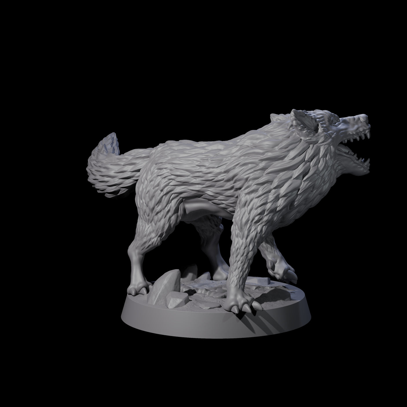 Four Growling Wolves Miniature for Dungeons and Dragons, Pathfinder or other TTRPGs