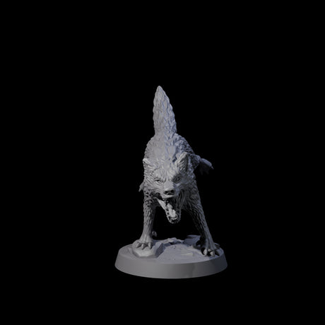 Four Growling Wolves Miniature for Dungeons and Dragons, Pathfinder or other TTRPGs