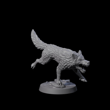 Four Growling Wolves Miniature for Dungeons and Dragons, Pathfinder or other TTRPGs