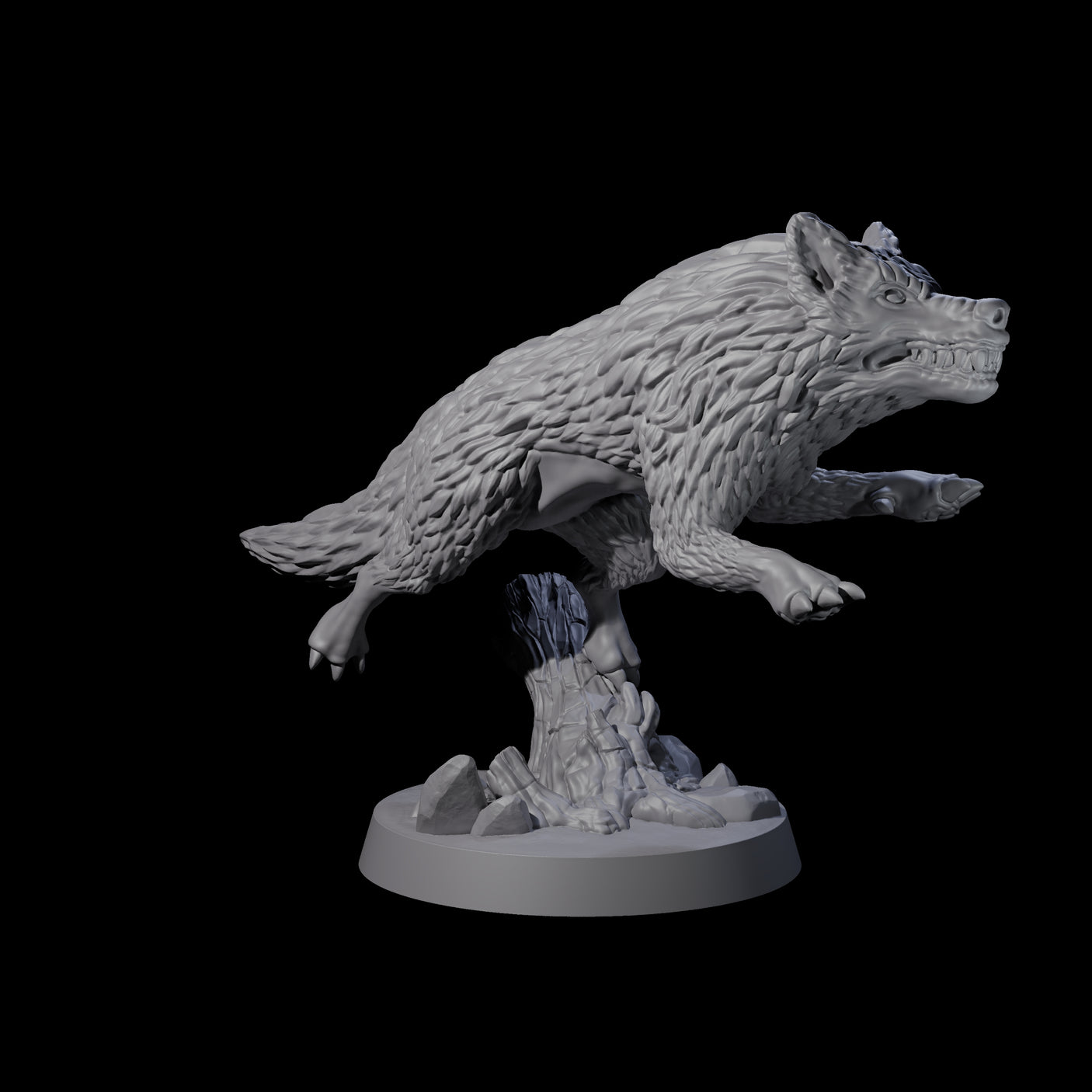 Four Growling Wolves Miniature for Dungeons and Dragons, Pathfinder or other TTRPGs