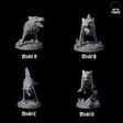 Four Growling Wolves Miniature for Dungeons and Dragons, Pathfinder or other TTRPGs