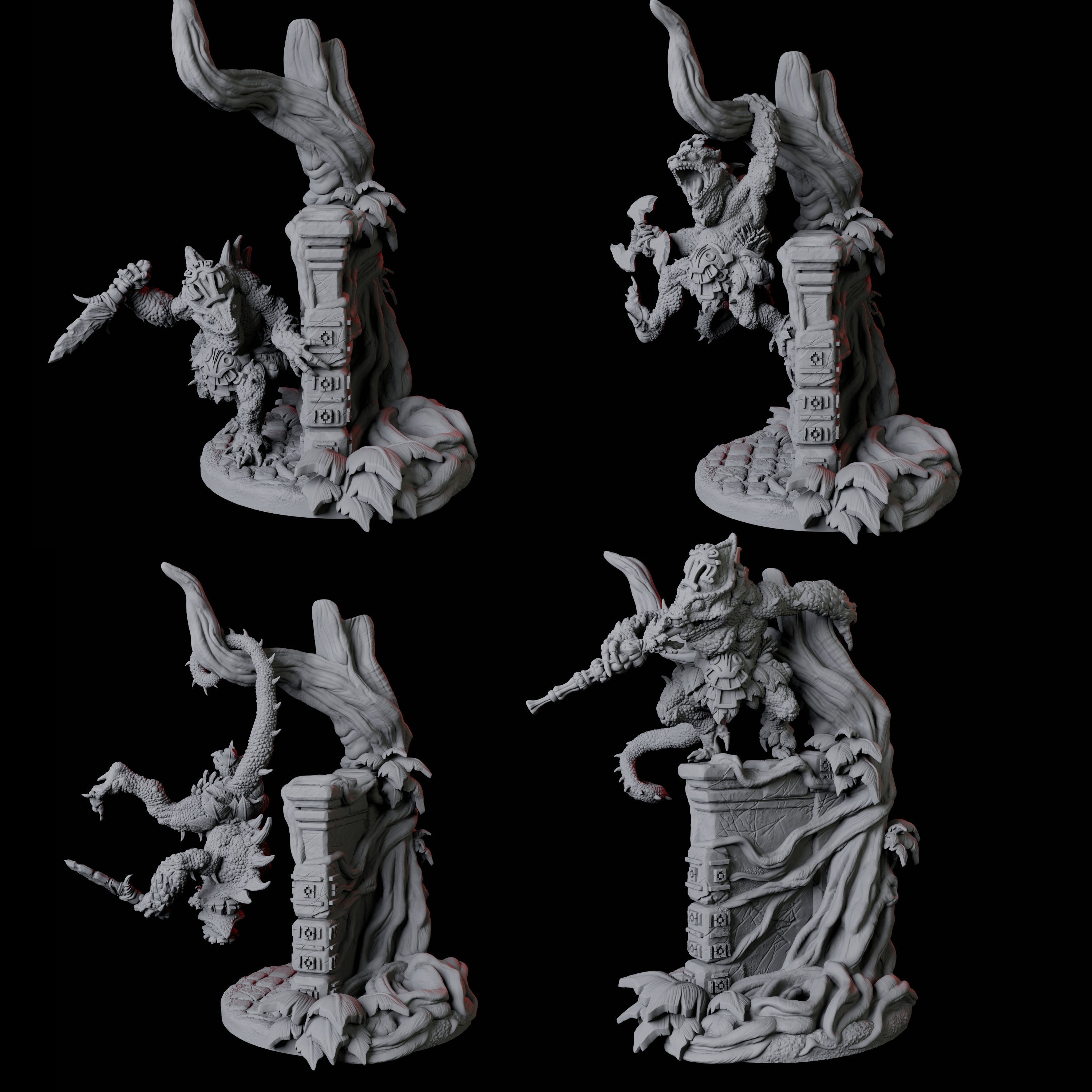 Four Grung Rogues Miniature for Dungeons and Dragons, Pathfinder or other TTRPGs
