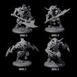 Four Grusome Minotaurs Miniature for Dungeons and Dragons, Pathfinder or other TTRPGs