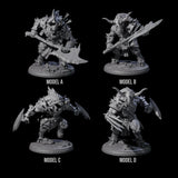 Four Grusome Minotaurs Miniature for Dungeons and Dragons, Pathfinder or other TTRPGs