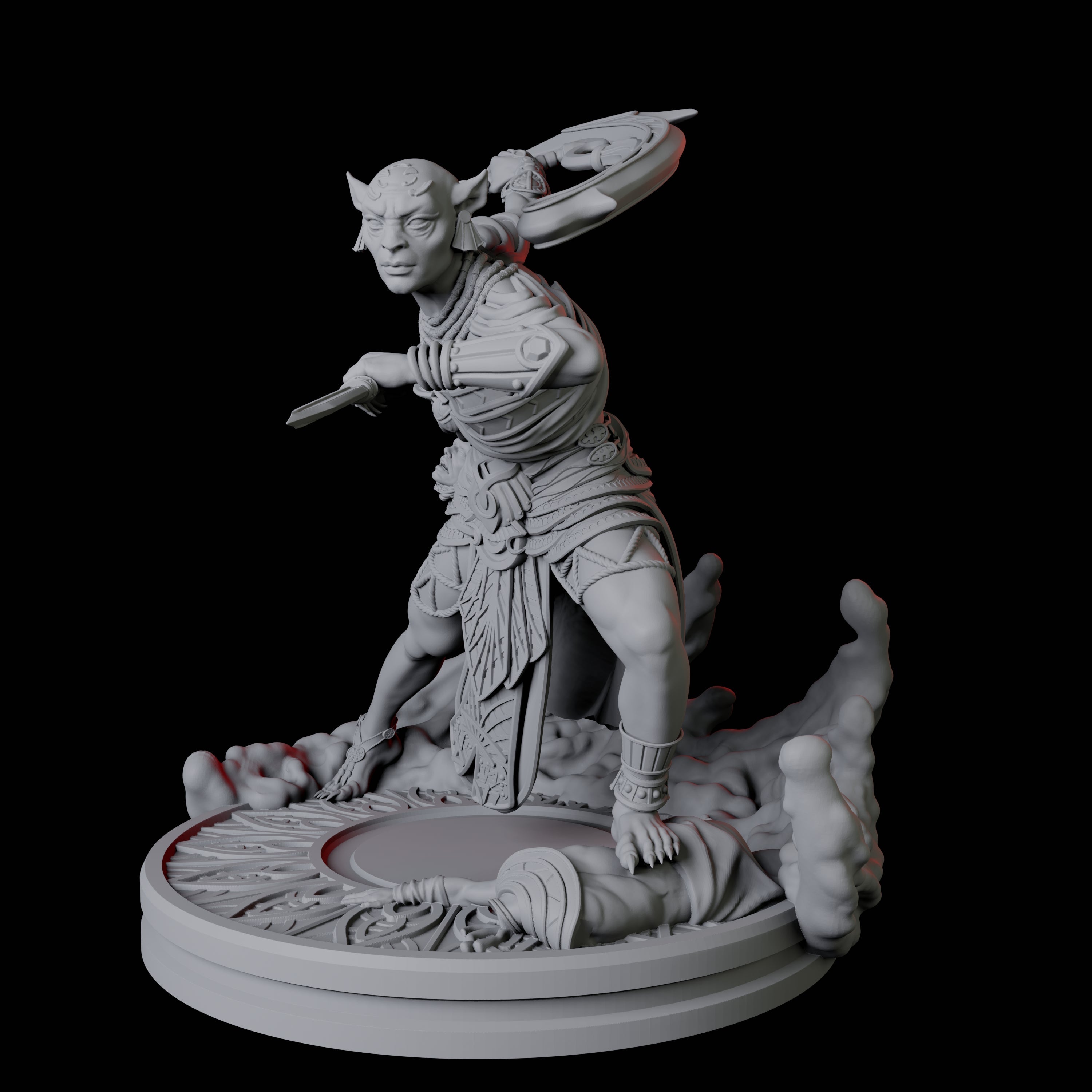 Four Hairless Tabaxi Warriors Miniature for Dungeons and Dragons, Pathfinder or other TTRPGs