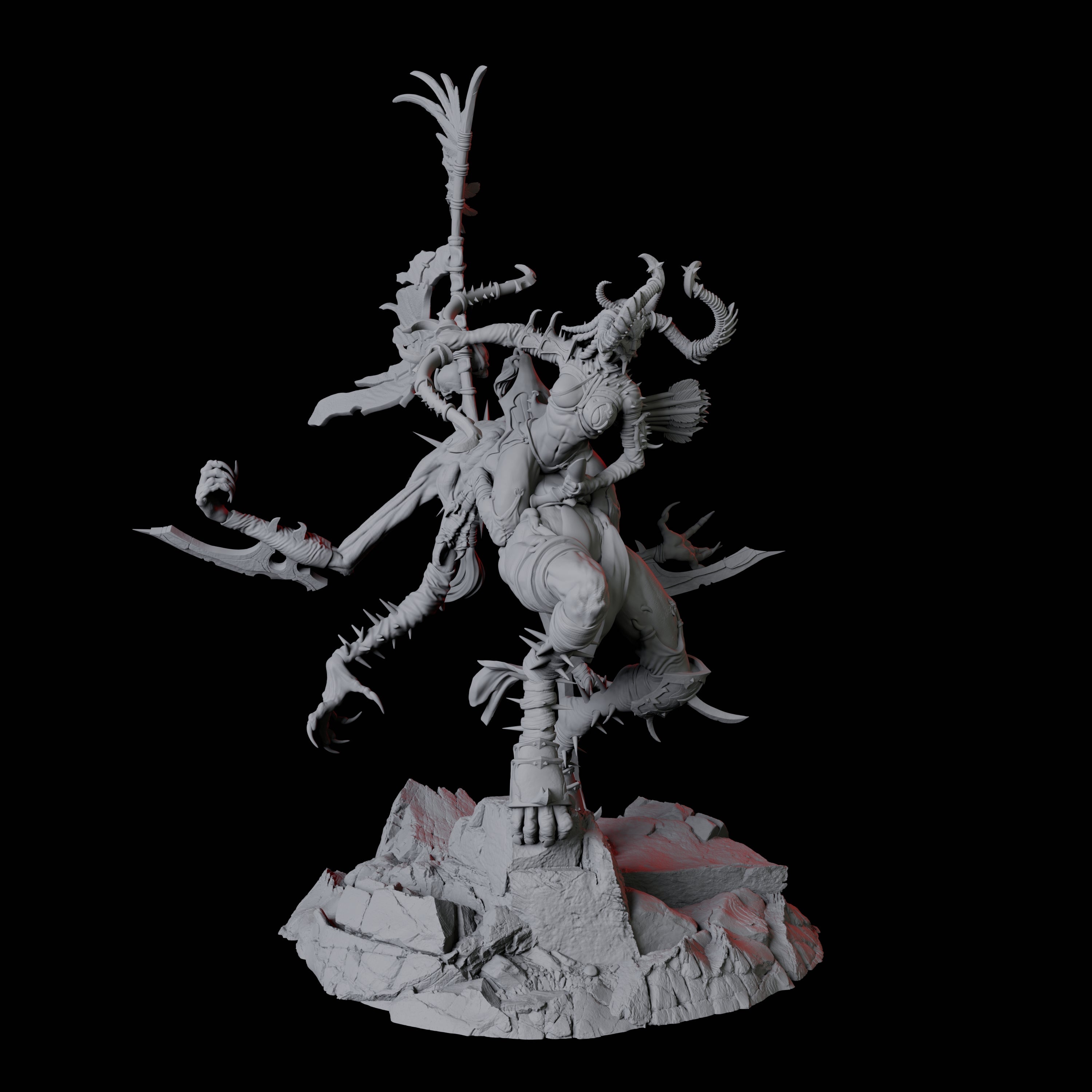Four Hideous Demonic Cavalry Miniature for Dungeons and Dragons, Pathfinder or other TTRPGs