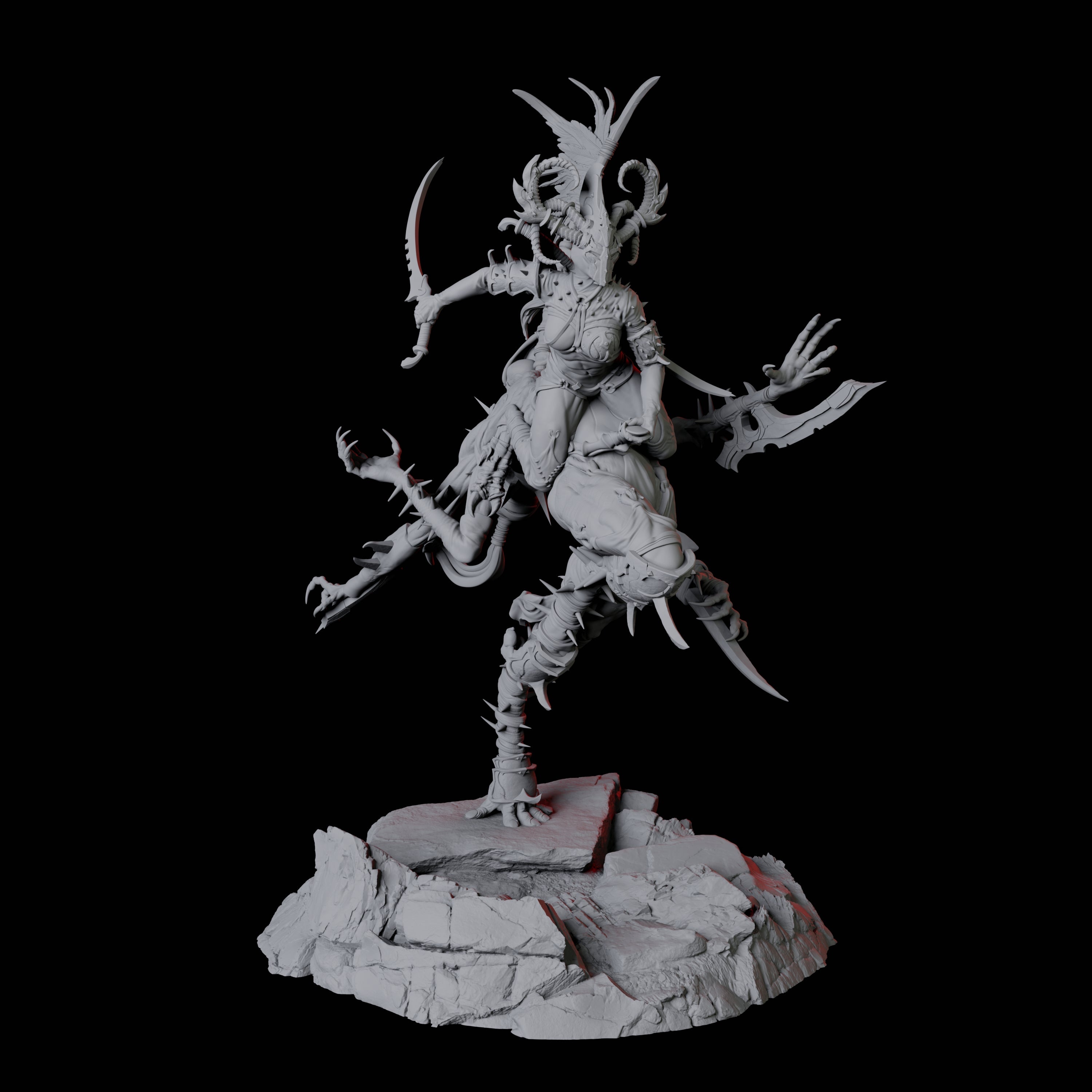 Four Hideous Demonic Cavalry Miniature for Dungeons and Dragons, Pathfinder or other TTRPGs
