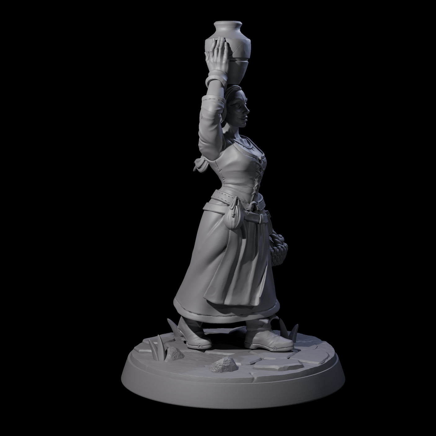 Four Honest Village Women Miniature for Dungeons and Dragons, Pathfinder or other TTRPGs