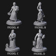Four Honest Village Women Miniature for Dungeons and Dragons, Pathfinder or other TTRPGs
