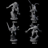 Four Howling Lycans Miniature for Dungeons and Dragons, Pathfinder or other TTRPGs