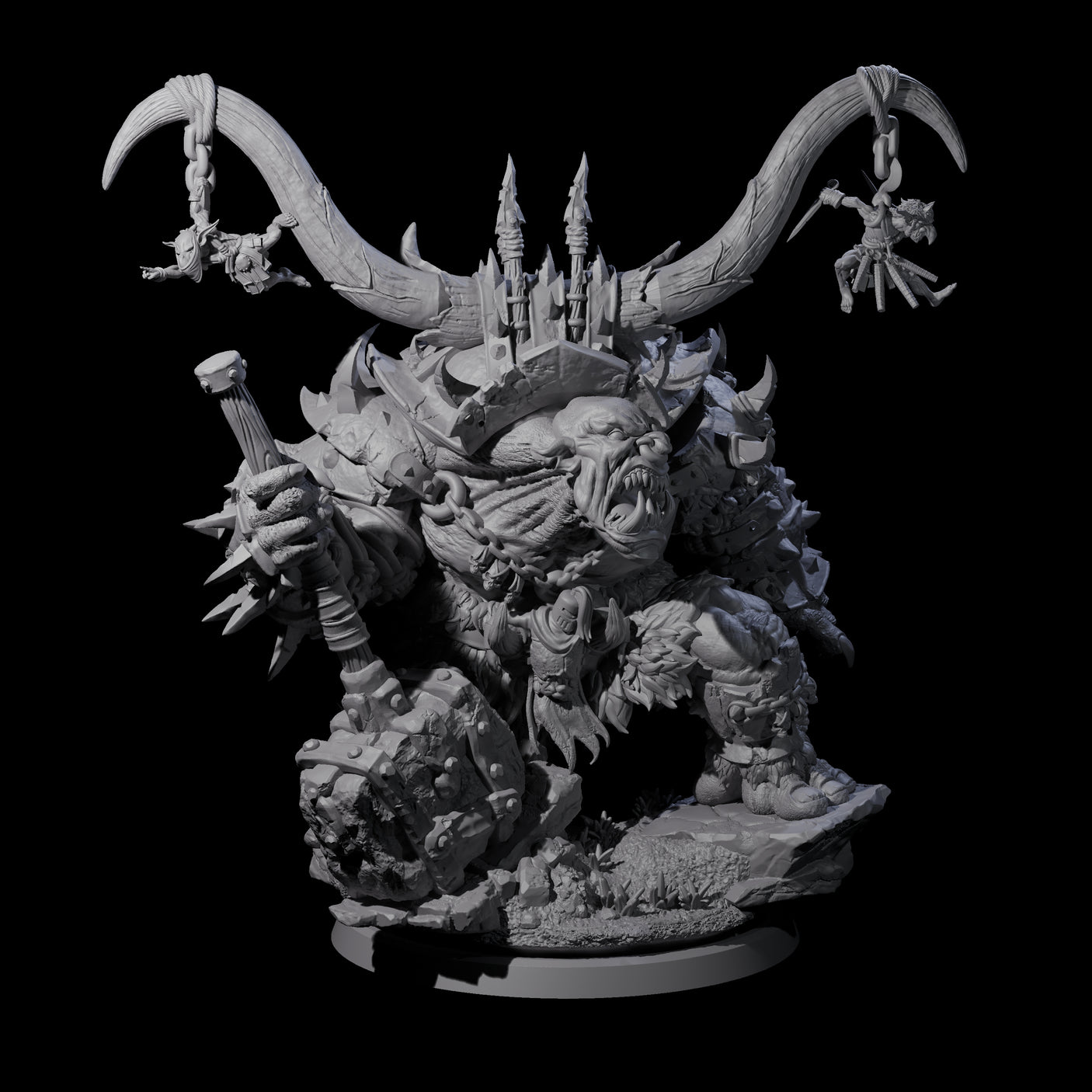 Four Hulking Ogre Juggernauts Miniature for Dungeons and Dragons, Pathfinder or other TTRPGs