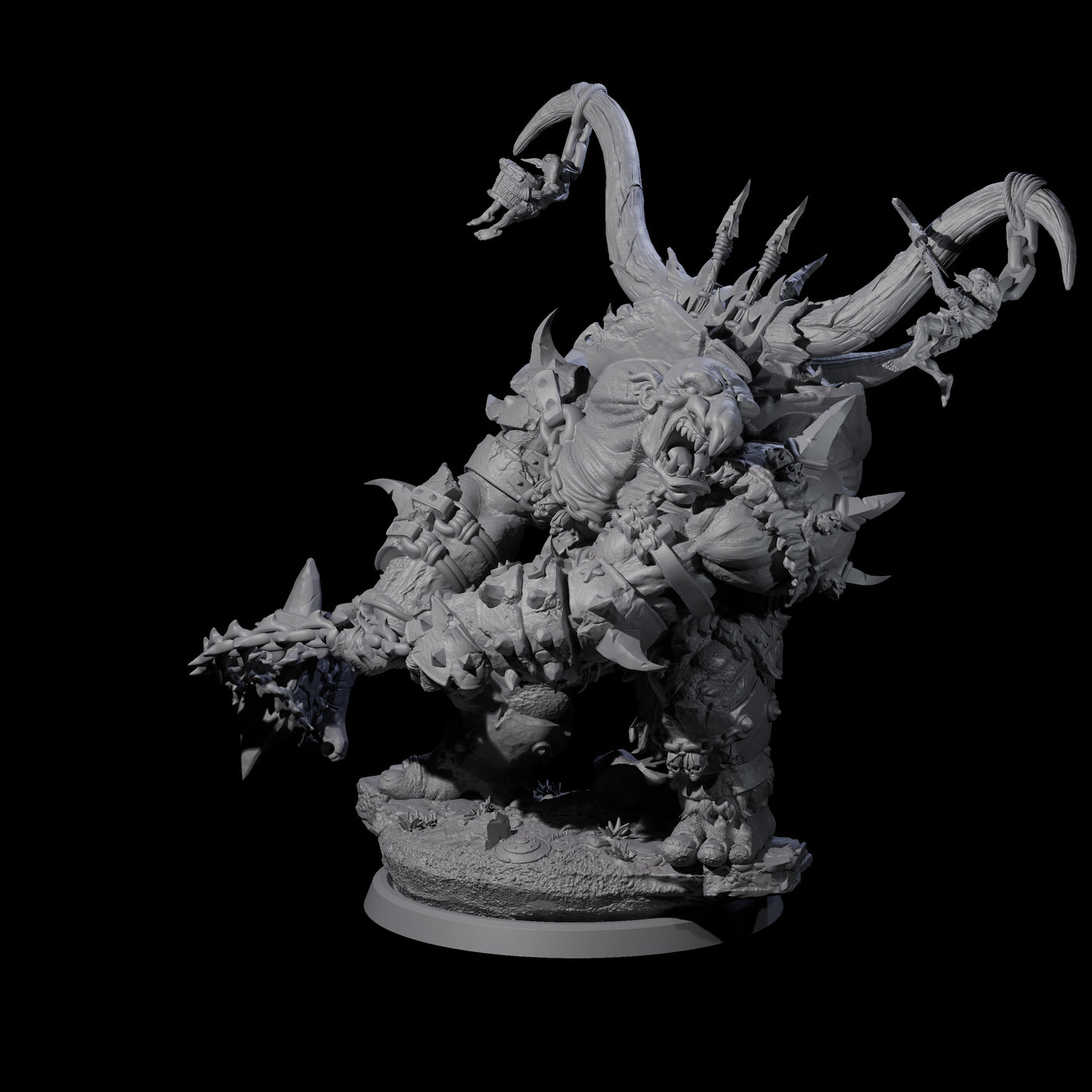 Four Hulking Ogre Juggernauts Miniature for Dungeons and Dragons, Pathfinder or other TTRPGs