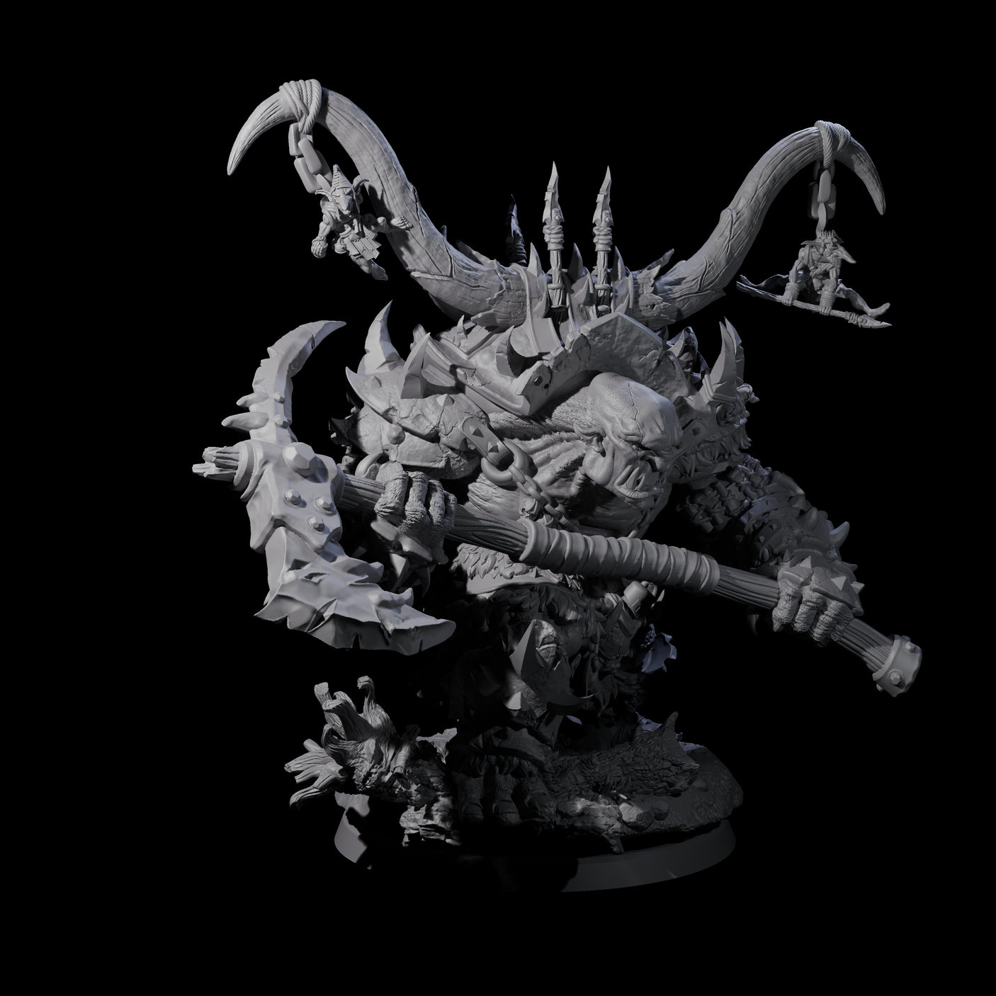 Four Hulking Ogre Juggernauts Miniature for Dungeons and Dragons, Pathfinder or other TTRPGs