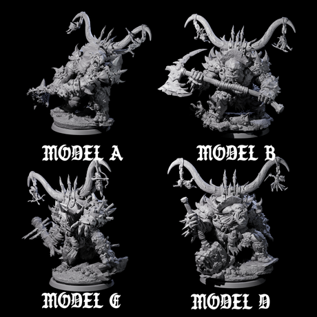 Four Hulking Ogre Juggernauts Miniature for Dungeons and Dragons, Pathfinder or other TTRPGs