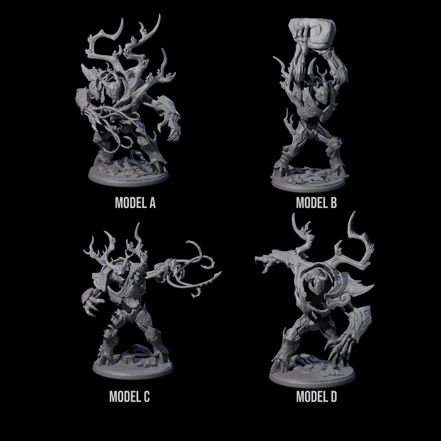 Four Hungry Gulthias Blights Miniature for Dungeons and Dragons, Pathfinder or other TTRPGs
