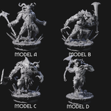 Four Hunting Balors Miniature for Dungeons and Dragons, Pathfinder or other TTRPGs