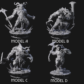 Four Hunting Balors Miniature for Dungeons and Dragons, Pathfinder or other TTRPGs