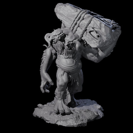 Four Hurling Ettins Miniature for Dungeons and Dragons, Pathfinder or other TTRPGs