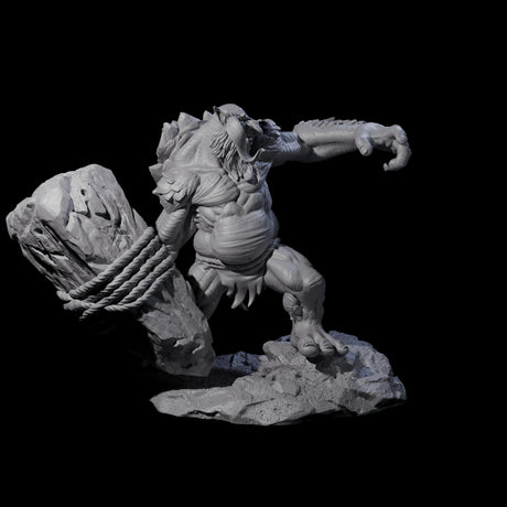 Four Hurling Ettins Miniature for Dungeons and Dragons, Pathfinder or other TTRPGs