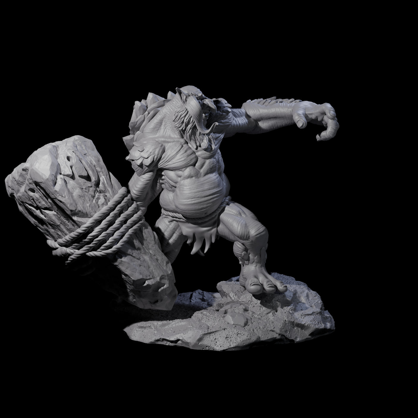 Four Hurling Ettins Miniature for Dungeons and Dragons, Pathfinder or other TTRPGs