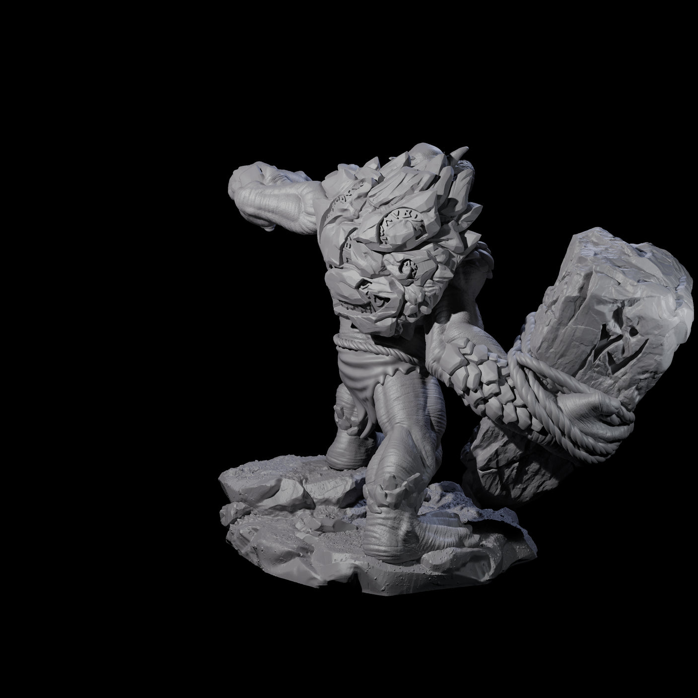 Four Hurling Ettins Miniature for Dungeons and Dragons, Pathfinder or other TTRPGs