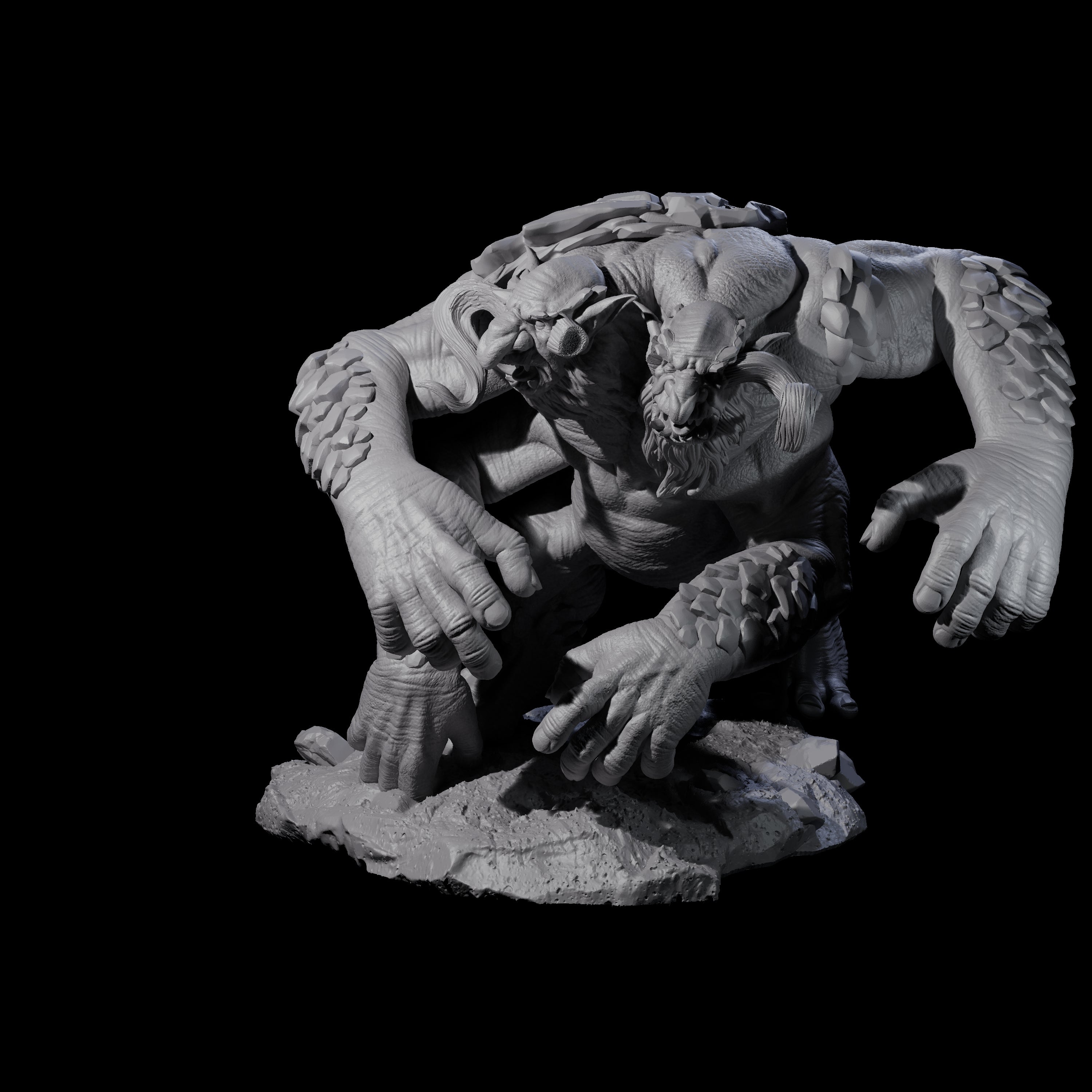 Four Hurling Ettins Miniature for Dungeons and Dragons, Pathfinder or other TTRPGs