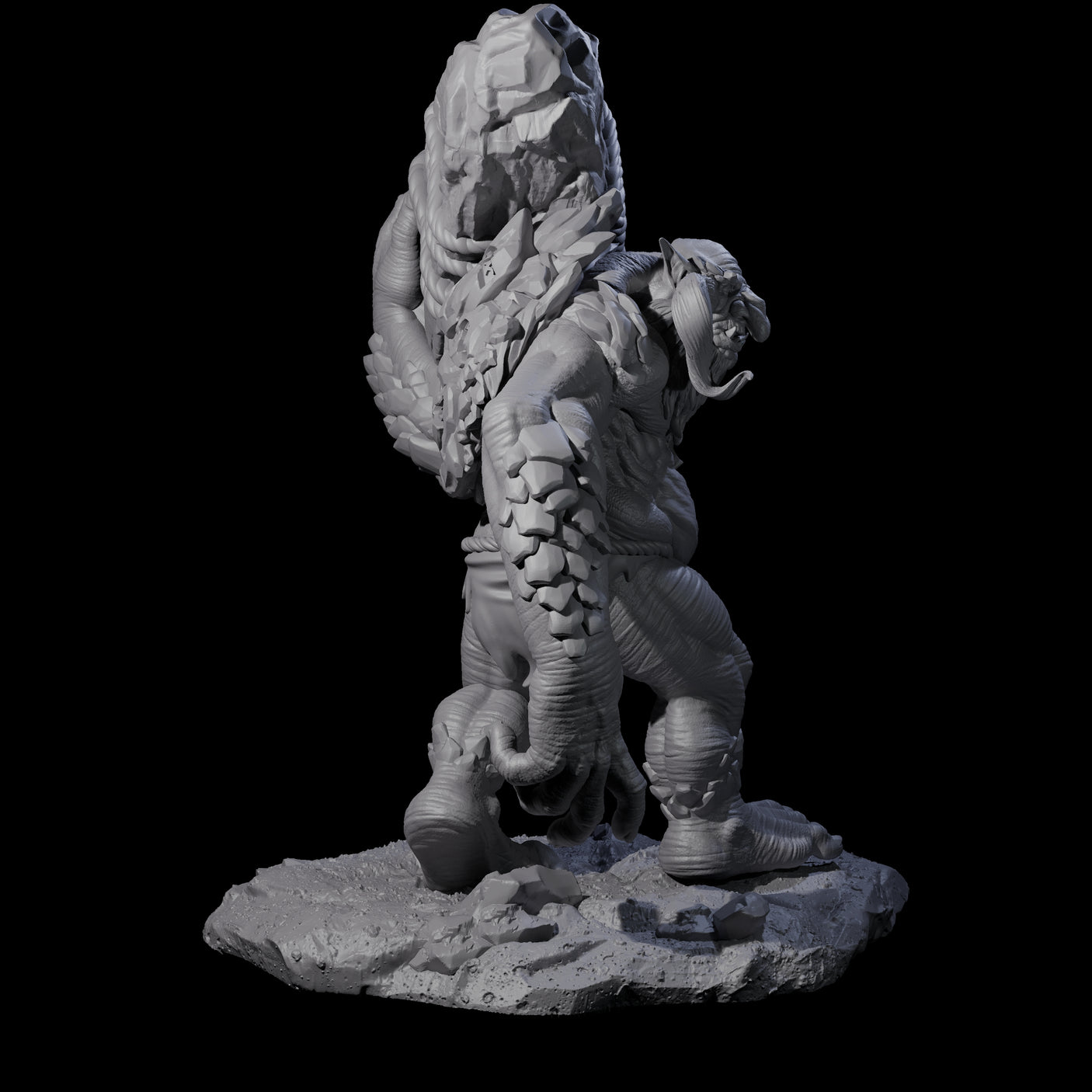 Four Hurling Ettins Miniature for Dungeons and Dragons, Pathfinder or other TTRPGs