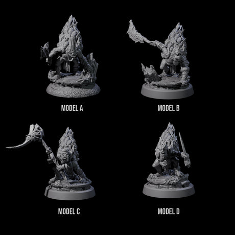 Four Infected Hive Thralls Miniature for Dungeons and Dragons, Pathfinder or other TTRPGs