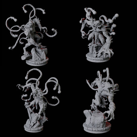 Four Infested Ghouls Miniature for Dungeons and Dragons, Pathfinder or other TTRPGs
