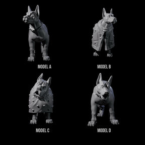 Four Inquisitive Dogs Miniature for Dungeons and Dragons, Pathfinder or other TTRPGs