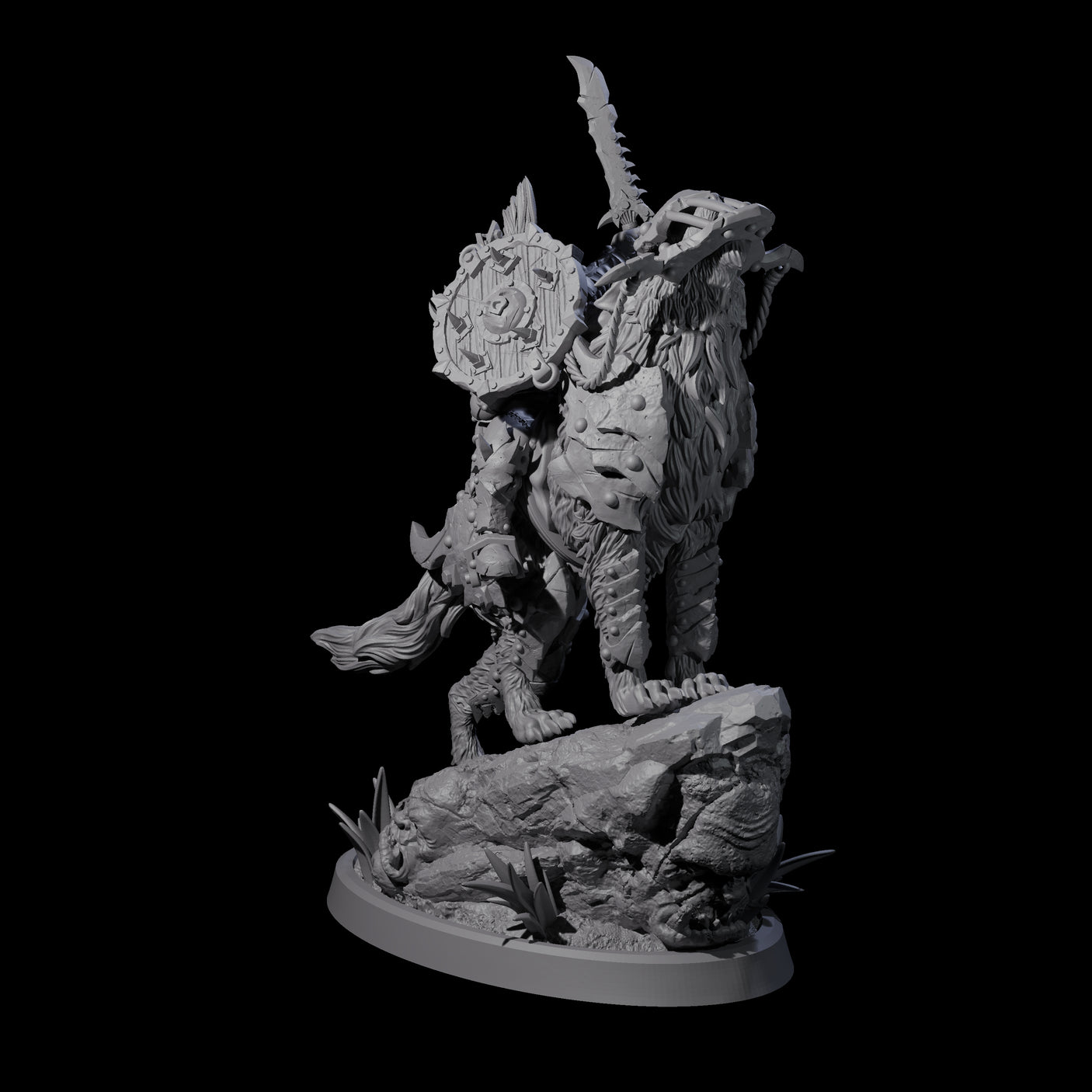 Four Ironclad Orc Warg Riders Miniature for Dungeons and Dragons, Pathfinder or other TTRPGs